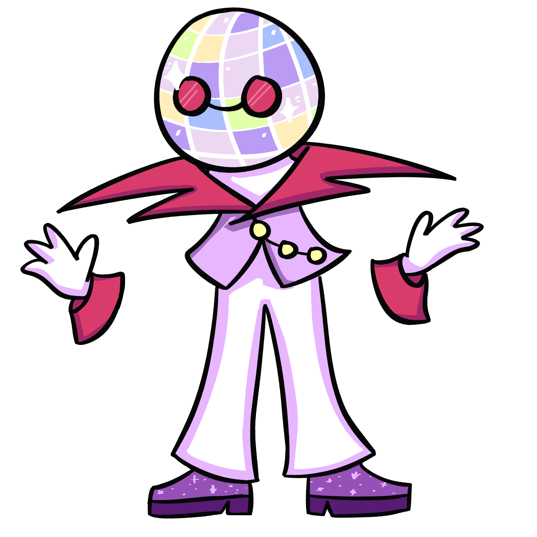 Disco character in a flamboyant outfit.