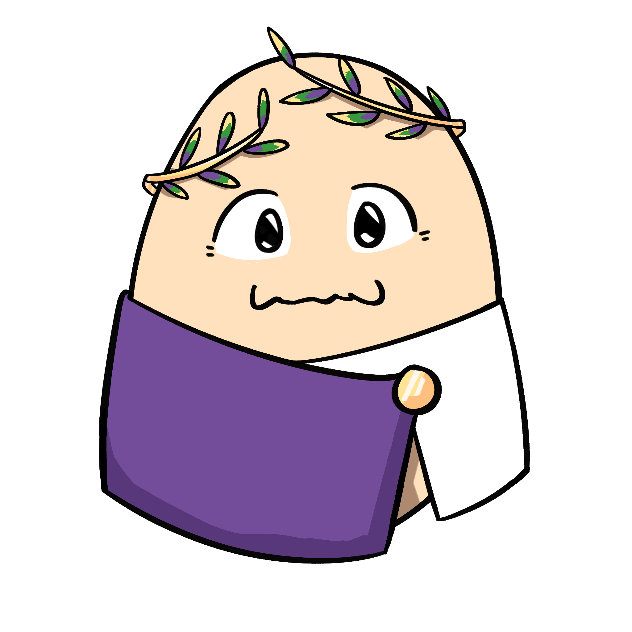 Heroic Sid egg character in a confident pose.