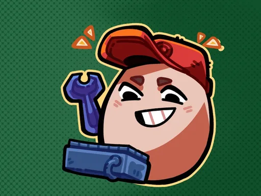 Developer class - egg character with a wrench and keyboard.