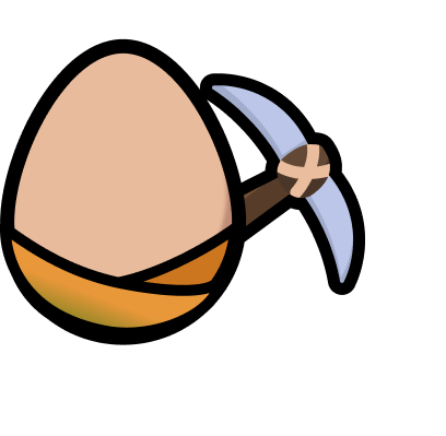 Miner egg costume reward -- hard hat, pickaxe, and mining wrap.